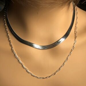 Silver Herringbone/Snake Chain 6mm Necklace